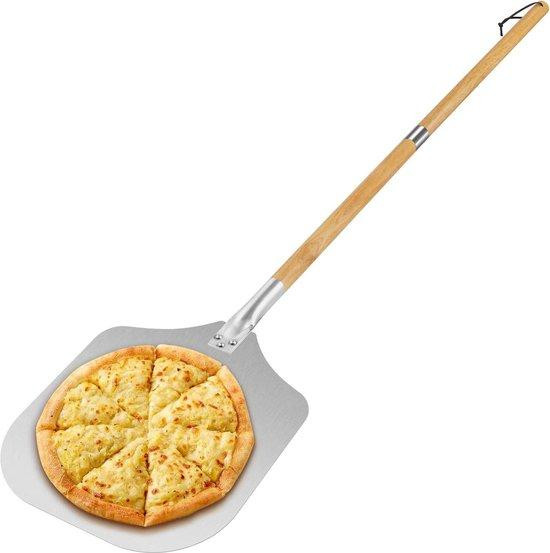 Hittebestendige aluminium pizzaschep in zilver, groot en afneembaar