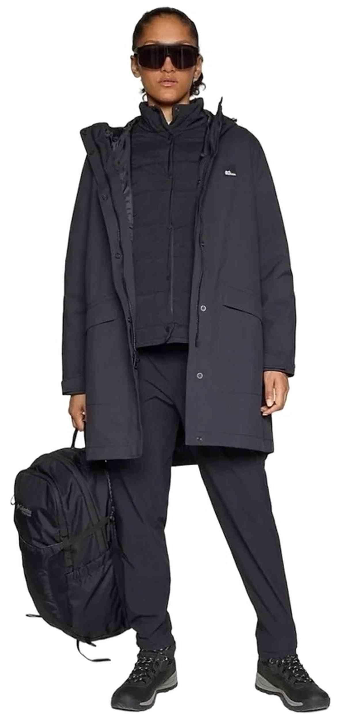 Jack Wolfskin Damen Winterjacke Winterdune 3IN1 Coat W Schwarz XL