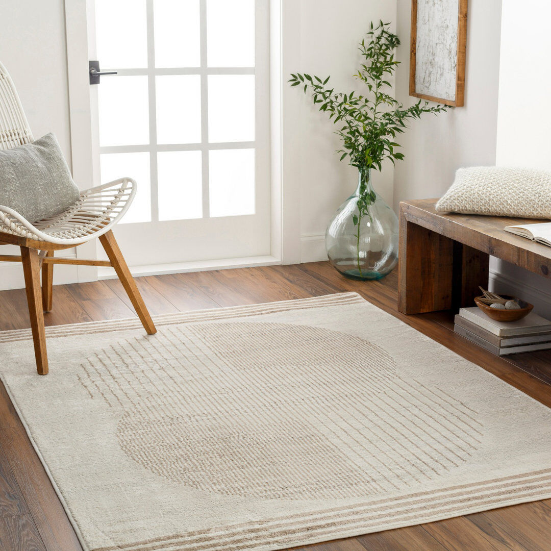 17 Stories Skandi Modern Boho Light Brown Area Rug Light Beige;Light Brown Rectangle 160 x 216cm
