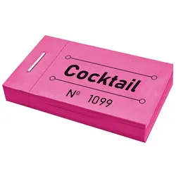 CombiCraft Wertmarken Block 'Cocktail' Pink - 5 Blöcke mit 50 Wertmarken pro Block