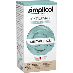 simplicol Textilfarbe intensiv, Mint-Petrol, für Waschmaschine mit Farbfixierer & Salz All-in-1