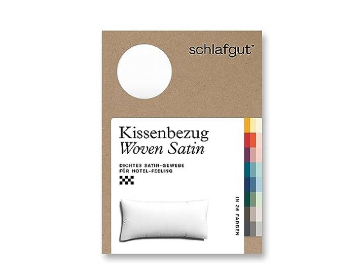 schlafgut Woven Satin Kissenbezug 40x80cm Full-White, Hotelqualität seidig