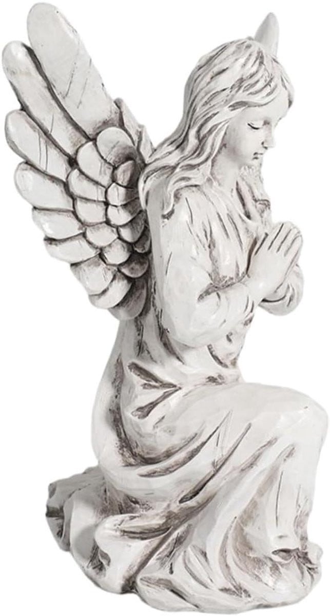 Engel Decoratie Beschermengel Beeldje Wit - 25,5 x 19 cm