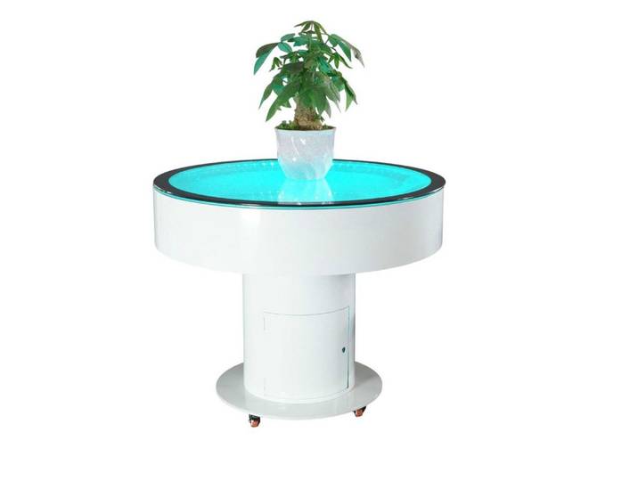 JVmoebel Couchtisch Beleuchteter Barschreibtisch mit LED Wasser-Spiel, transparent (Packung), Made in Europa