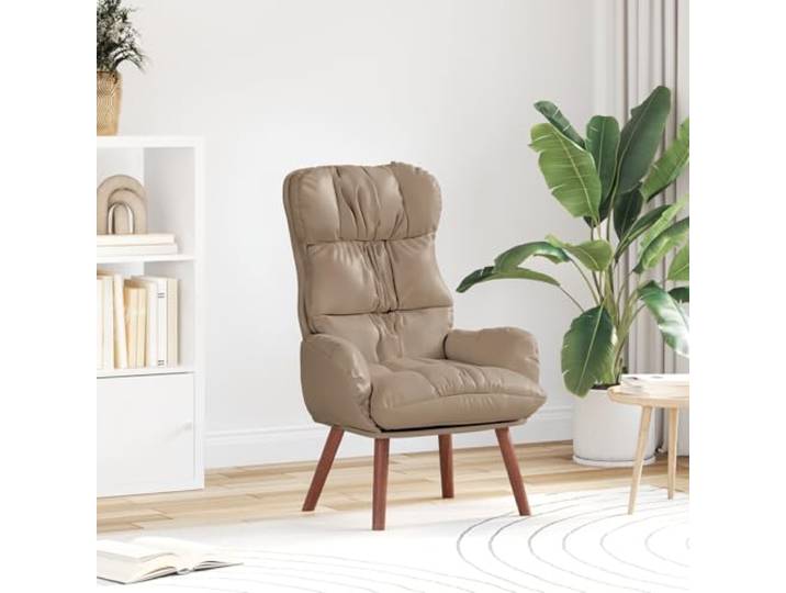 HEFZGDB Relaxsessel Cappuccinobraun Kunstleder: Moderner Sessel mit bequemer Form und robuster Bauweise für Wohnbereich und Arbeitsplatz