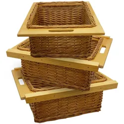 3 x Ausziehbare Schrankkörbe Weidenkörbe / 500mm