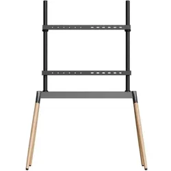 Gembird TV SET ACC FLOOR STAND 55-86"/BLK/WOOD TVS-86F-01-BK (40 kg, 55" - 86"), TV Ständer, Braun, Schwarz