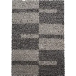HOCHFLORTEPPICH WERFEN, kariert, Taupe, 100 x 200 cm