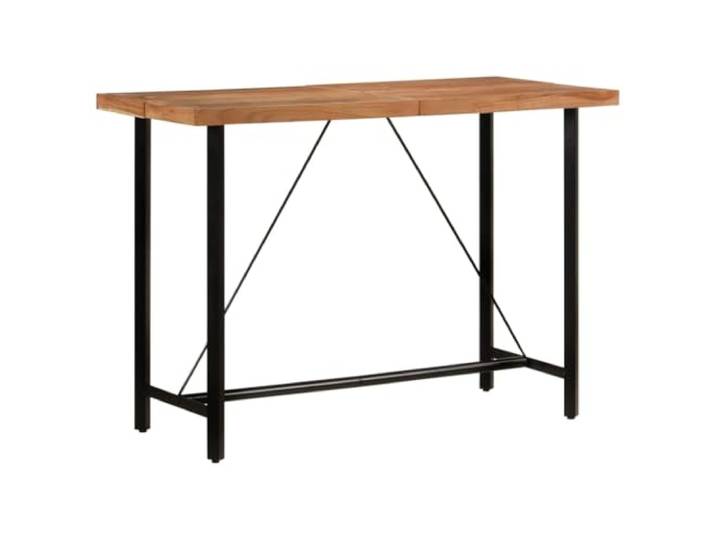 Todiikf Bartisch 150x70x107 cm aus Akazie Massivholz und Eisen Robuster Party- und Bistrotisch aus Akazienholz mit stabilem Eisengestell für Küche, Esszimmer oder Wohnbereich.