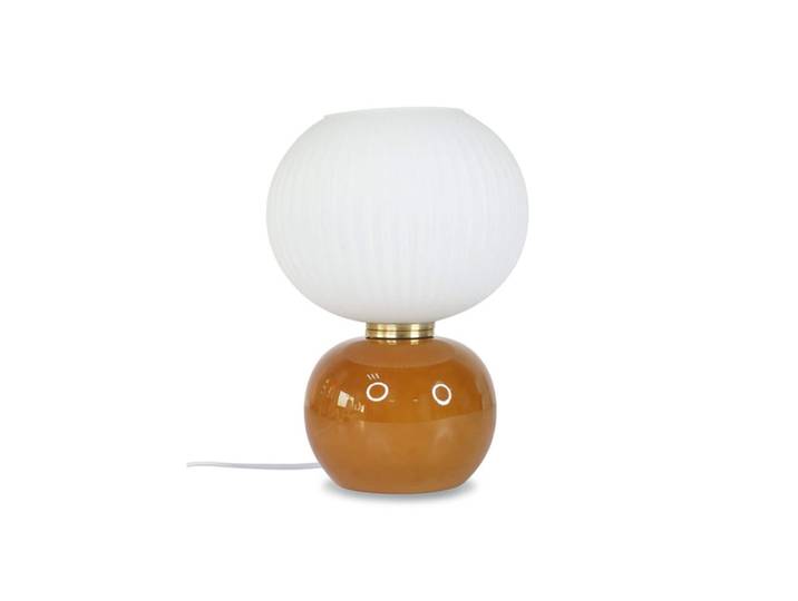 Lampe de chevet marron et blanche