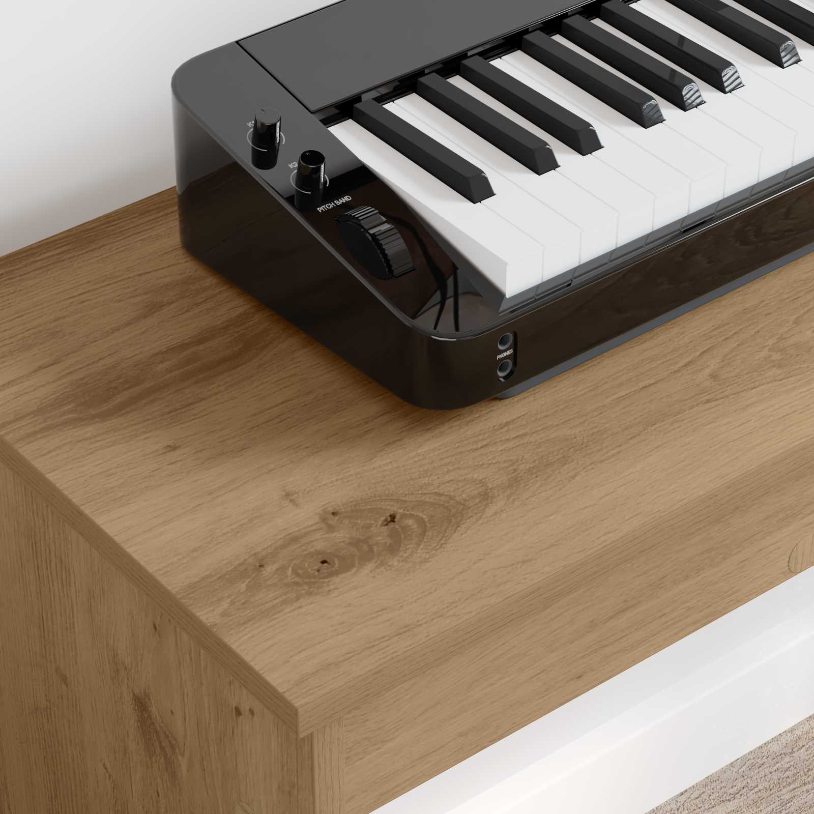 vidaXL Stand de clavier Chêne artisanal 100 x 32 x 64 cm