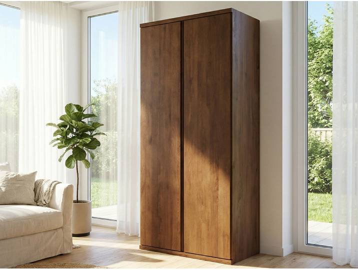 Drehtürenschrank „Romana“ Kernbuche Dunkel 2-türig Massivholz Buche Dunkel