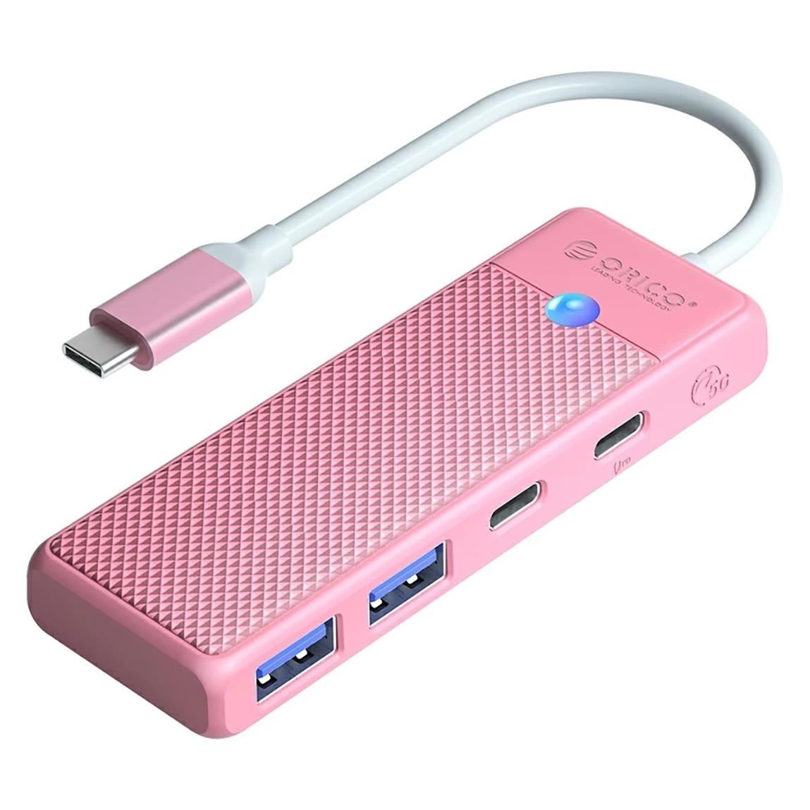 Orico PAPW2AC-C3-C3 USB-Hub mit 4 Anschlüssen (2x USB-A 3.0, 1x USB-C 3.0) (USB-C, 4 Ports) (ORICO-PAPW2AC-C3-015-PK-EP)