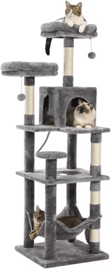 Inspire Curations Large Heavy Duty Cat Tree Tower With Oversized Hammock & Scratching Posts amt0134gy