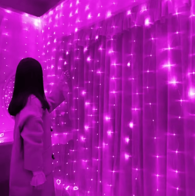 Inspire Curations 6x3M Wide Waterfall Fairy Lights pink 6x3m 600leds