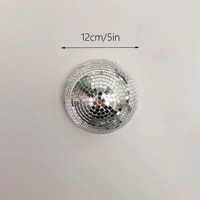 Inspired Finds Modern Disco Mirror Wall Art Semicircle Reflective Decor For Stylish Interiors 4.72in