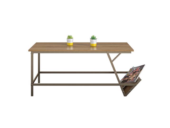 Couchtisch REGAL 105 x 58 x 47 cm Braun/Walnuss Dekor