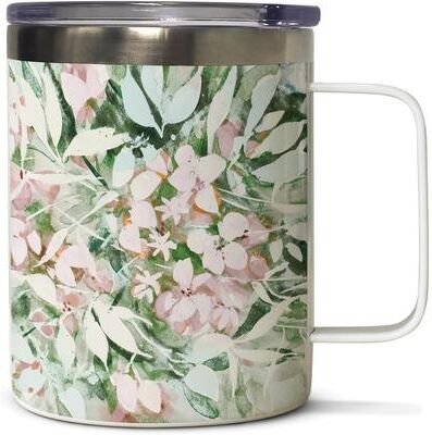 Highland Home Blushing Summer Floral Stainless Steel Mug with Lid 12 oz. Manufactured in the USA