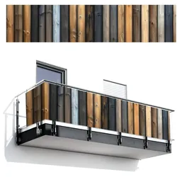 BALKON-SICHTSCHUTZ Holz - Dielen - Gemischt Deko XXL 500x110 cm