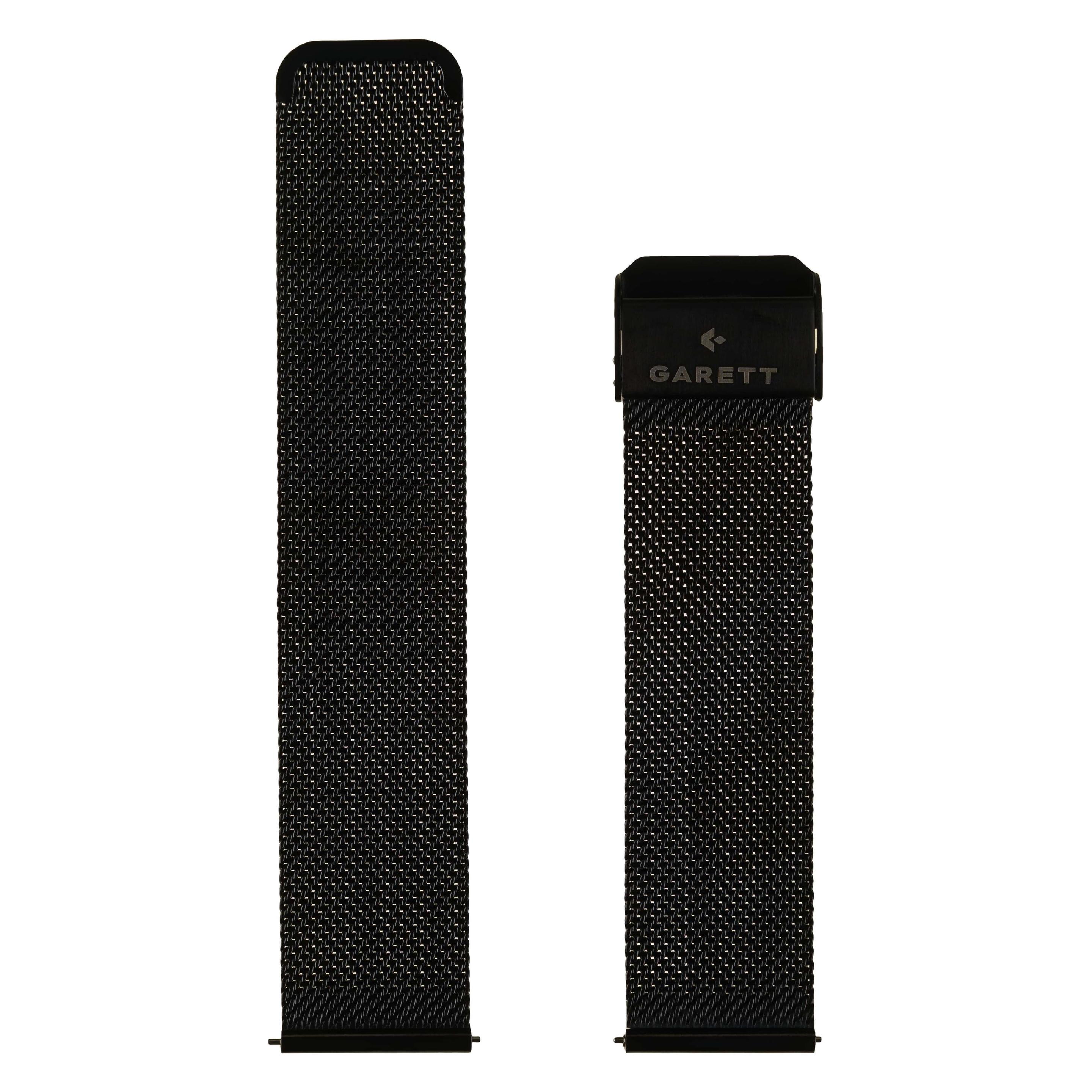 Garett univerzální řemínek 22 mm, černý kovový, typ Mesh (STRAP_BLK_STL_22MM)