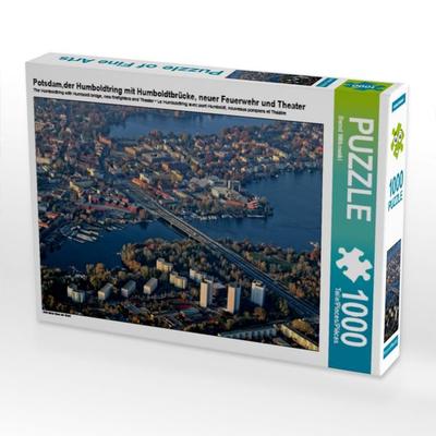 CALVENDO Puzzle Potsdam,der Humboldtring mit Humboldtbrücke, neuer Feuerwehr und Theater | 1000 Teile Lege-Größe 64x48cm Foto-Puzzle für glückliche