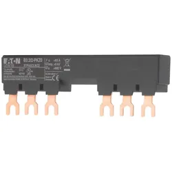 Eaton 063963 Drehstromschienenblock, berührungssicher, kurzschlussfest, Ue = 690 V, Iu = 63 A, Schutzschalter: 2, Teilungsmaß 45 + 18 mm  - 10 Stück