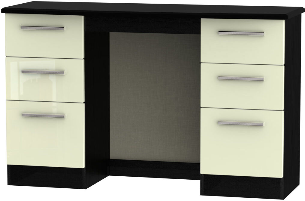 17 Stories Fully Assembled Yvette Dressing Table Black/Cream 79.5cm H X 127.5cm W X 41.5cm D