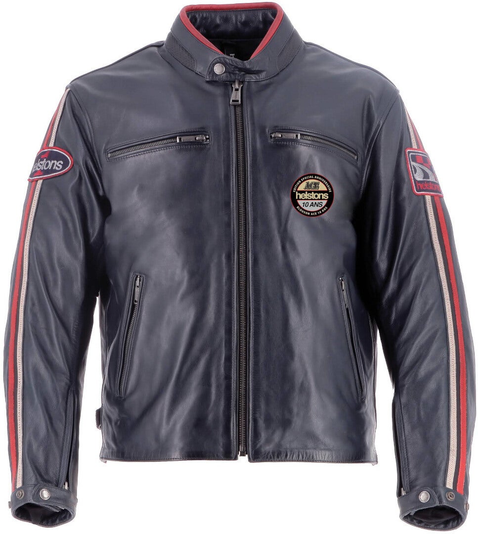 Helstons Ace 10Ans Motorrad Lederjacke 2023001-BL-M