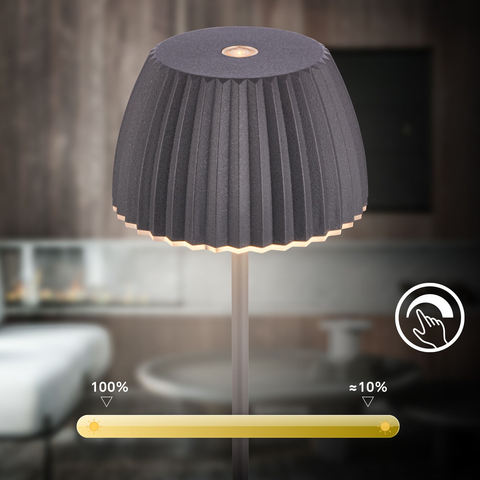 BRILONER LEUCHTEN LED Tischleuchte "Akku LED Tischleuchte", grau (anthrazit), Leuchten, LED Tischleuchte