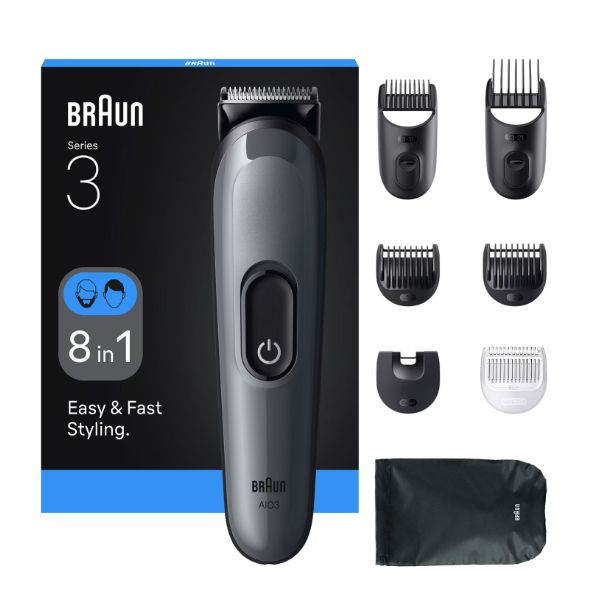 Braun AIO3540 Series 3 Haarschneider Batterie 5 Aufsteckkämme