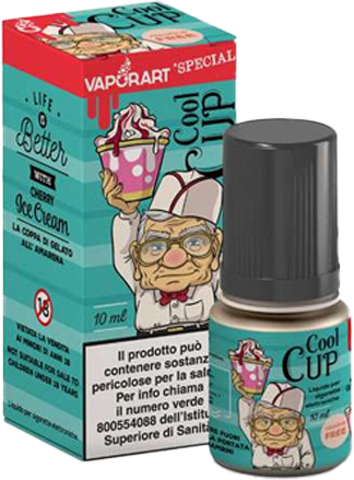 VaporArt Cool Cup Liquido Pronto 10ml Gelato Panna Amarena