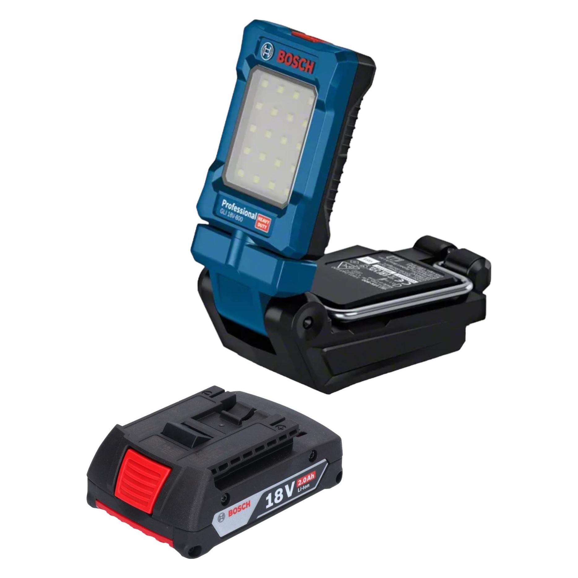 Bosch Professional GLI 18V-800 Professional Akku Leuchte 18 V 800 lm + 1x Akku 2,0 Ah - ohne Ladegerät (800 lm) (46596903)