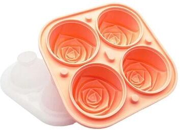 Uplifted Finds 3D Rose Ice Molds Large Flower Shaped Silicone Trays For Whiskey & Cocktails pink