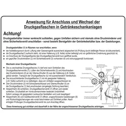 „Anweisung“, Schild aus Kunststoff