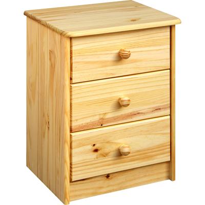 Nachtkommode MÖBILIA "Chur", beige (natur), B:43cm H:57cm T:35cm, Massivholz, Sideboards, Schubladenkommode