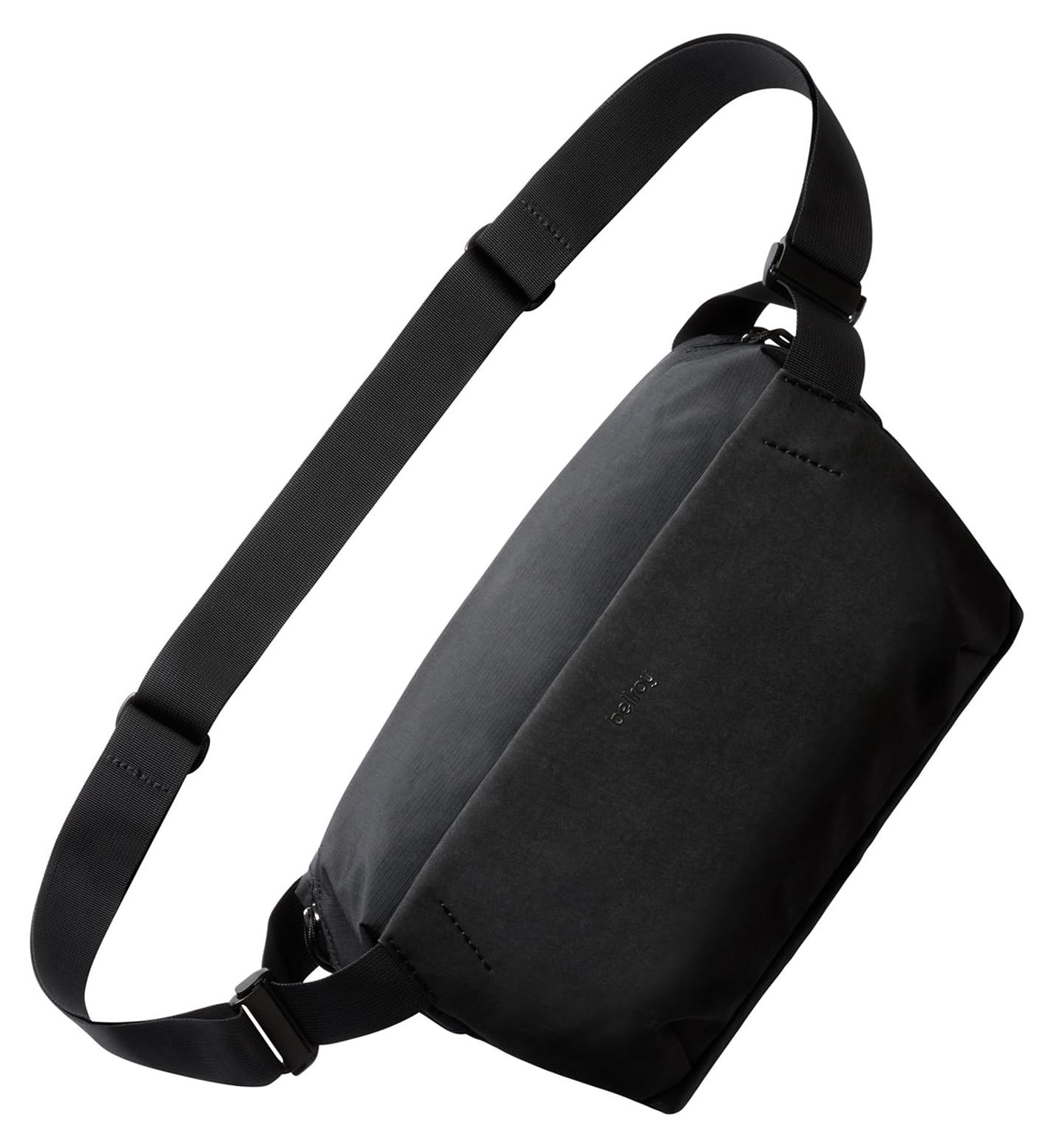 Umhängetasche, Crossbody-Tasche - Sling Bag - Wasserabweisendes Ripstop-Nylon - Schwarz - 9 Liter