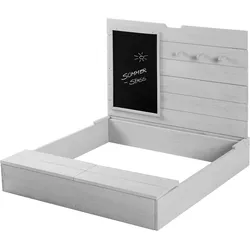 SANDKASTEN mit Deckel Tafel und Haken grau