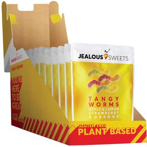 Jealous-Sweets Fruchtgummis Tangy Worms, je 40g, 10 Beutel, 400g