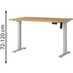 Germania Schreibtisch Profi 3.0, 8022-638, eiche / silber, elektrisch höhenverstellbar, 120 x 71-119 x 80cm