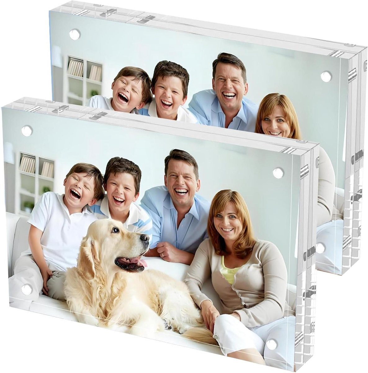 Transparante Acryl Fotolijst - Dubbelzijdige Magnetische Desktop Fotolijst - 5x7 inch