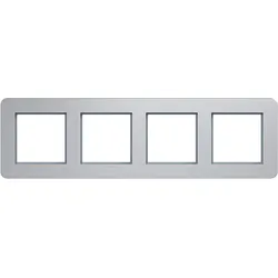 Hager WAD9400ALH Rahmen 4fach waagerecht, C.8, alu matt, Aluminium gebürstet