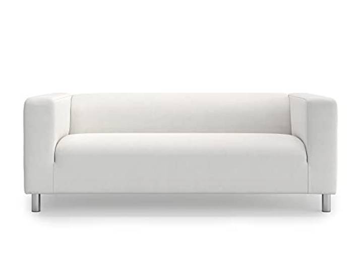 MASTERS OF COVERS Vervangende Bankhoes Compatibel met IKEA Klippan 2-zitsbank\, Klippan 2-zitsbankhoes\, Loveseat hoes\, 180 x 85 x 58 cm (Wit\, Katoen)