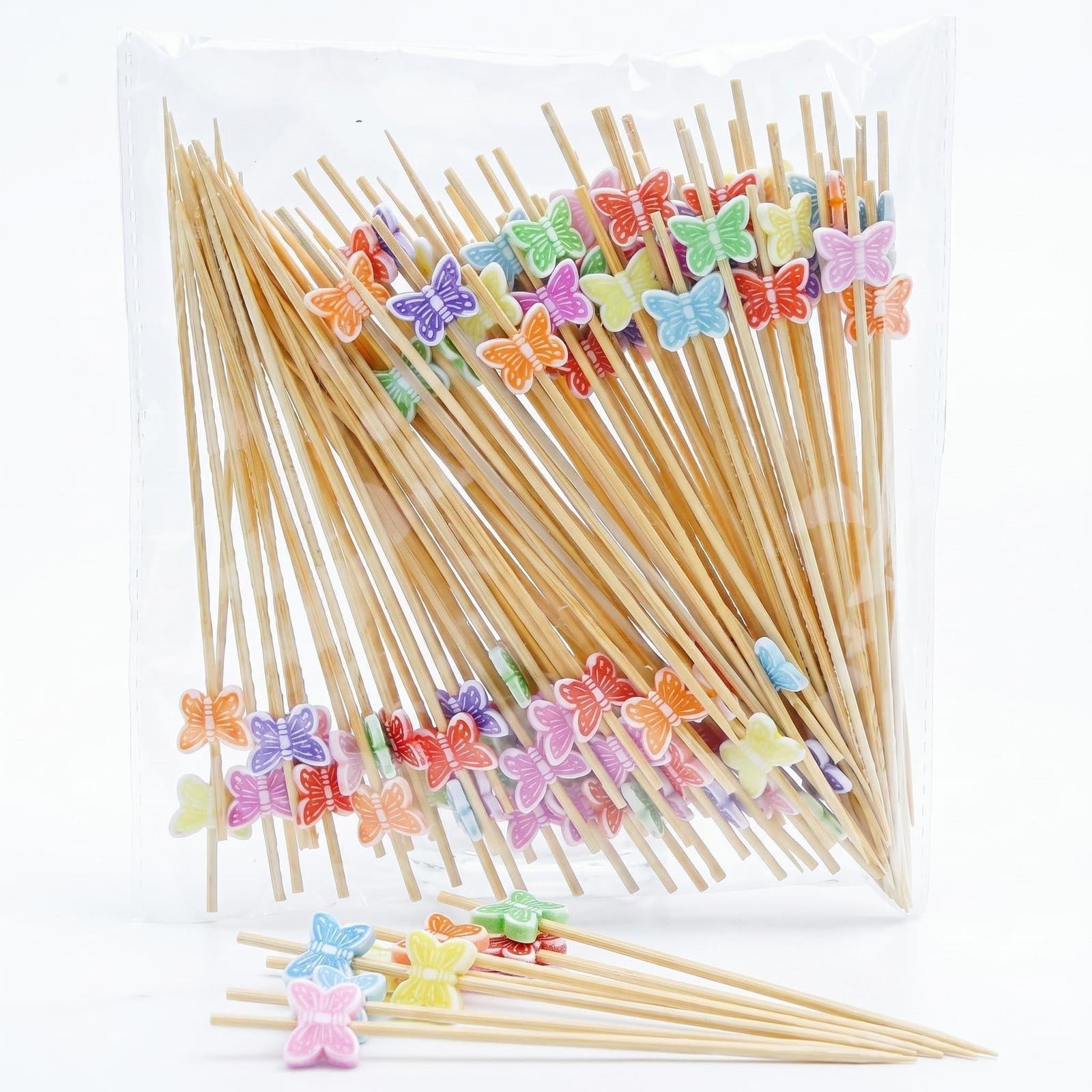 Solidchoice Houten spiesen van natuurlijk bamboe, 12 cm, 100 stuks