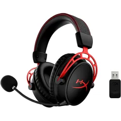 HyperX Cloud Alpha Gaming-Headset Schwarz-/Rot, kabellos, 2.4Ghz Empänger, bis zu 300 Stunden Akkulaufzeit
