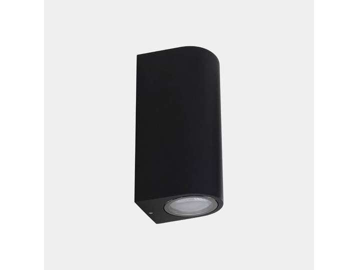 LEDS-C4 Außenwandlampe Eko Double, schwarz, Breite 7 cm, Alu dimmbar, schwarz, Aluminium, Modern