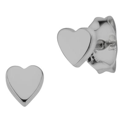 Paar Ohrstecker CAÏ "925/- Sterling Silber rhodiniert Herz", silber (weiß), Ohrringe, Damen, one-size, Silber 925 (Sterlingsilber)