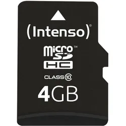 Intenso Speicherkarte microSDHC Card 4GB C10