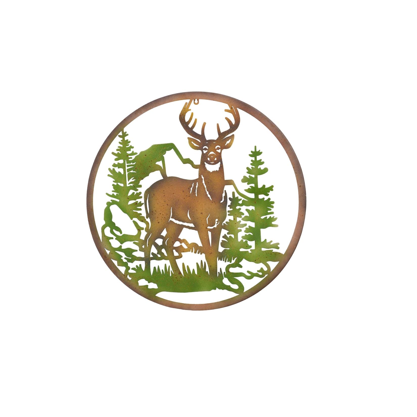 möbel direkt online Wandbild Hirsch grün