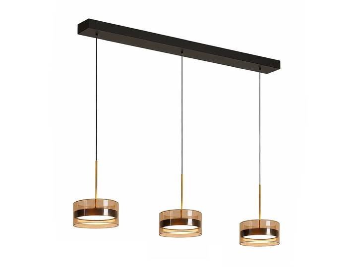 Highlight Hanglamp Enzo 3 lichts L 95 cm zwart