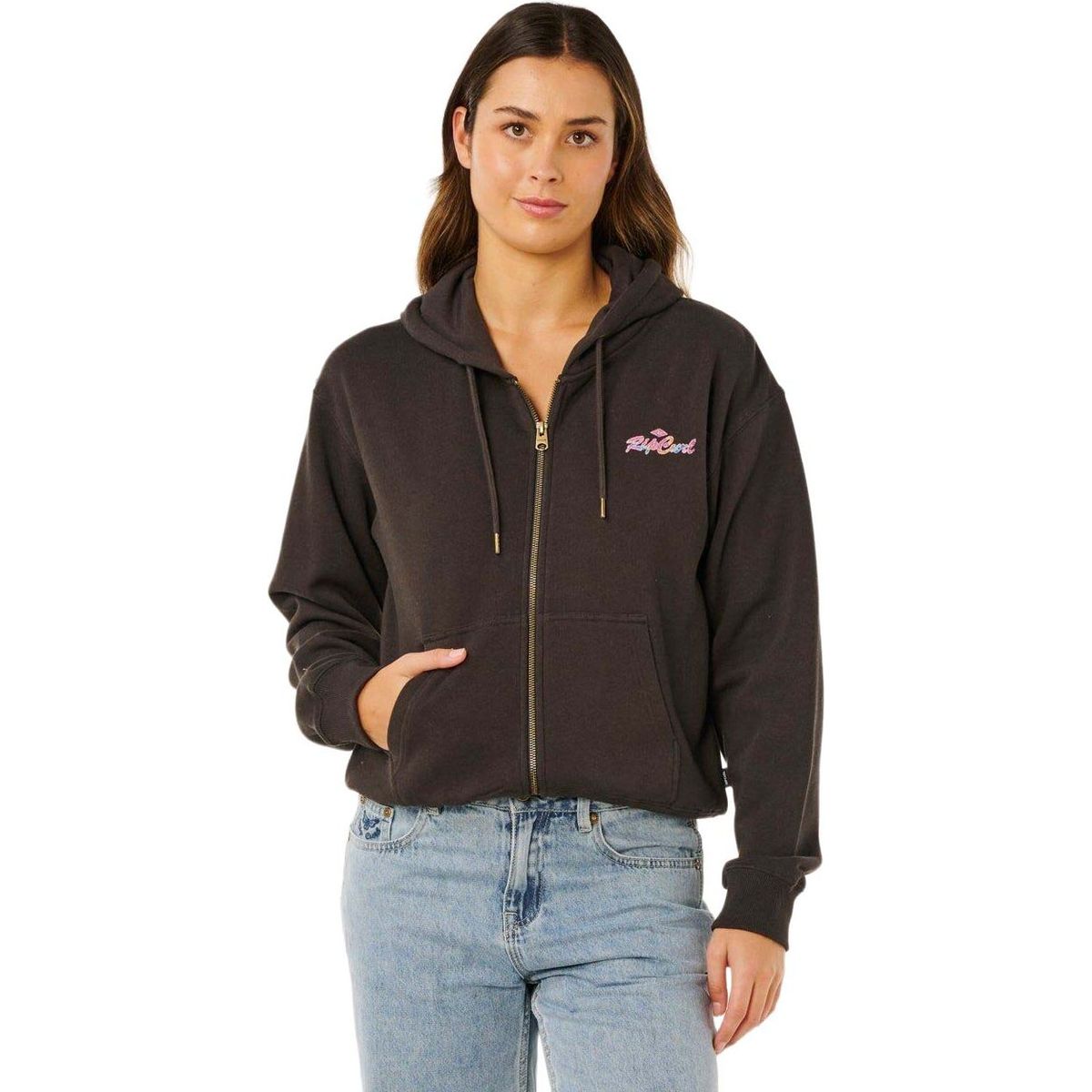 RipCurl LAY DAY Relaxed Zip Through washed black (8264) XS 0BDWFL-8264-XS